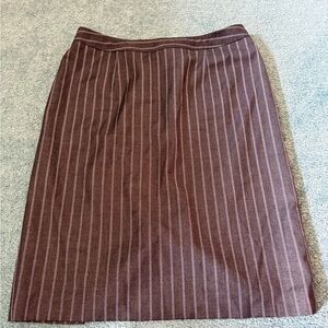 Brooks Brothers White and Gray Pencil Skirt Knee-Length